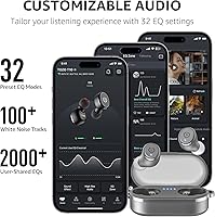 Vista 6 de TOZO Auriculares inalámbricos T10 Bluetooth 5.3, aplicación para personalizar ecualizador, diseño ergonómico, tiempo de reproducción de 55 horas