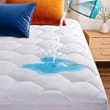 Queen Quilted Waterproof Mattress Pad Cover,Soft Mattress Pad Cover, Waterproof Mattress Protector Stretches up to 16” Deep Pocket-Hollow Alternative Filling-Cooling Mattress Topper