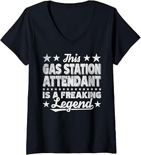 Womens Funny Profession Quote Gas Station Attendant V-Neck T-Shirt