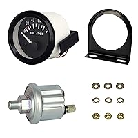 Vista 9 de Kit de medidor de presión de aceite SREUOIL de 52 mm 2 pulgadas con sensor, instrumento de estante 100 PSI 12V esfera negra