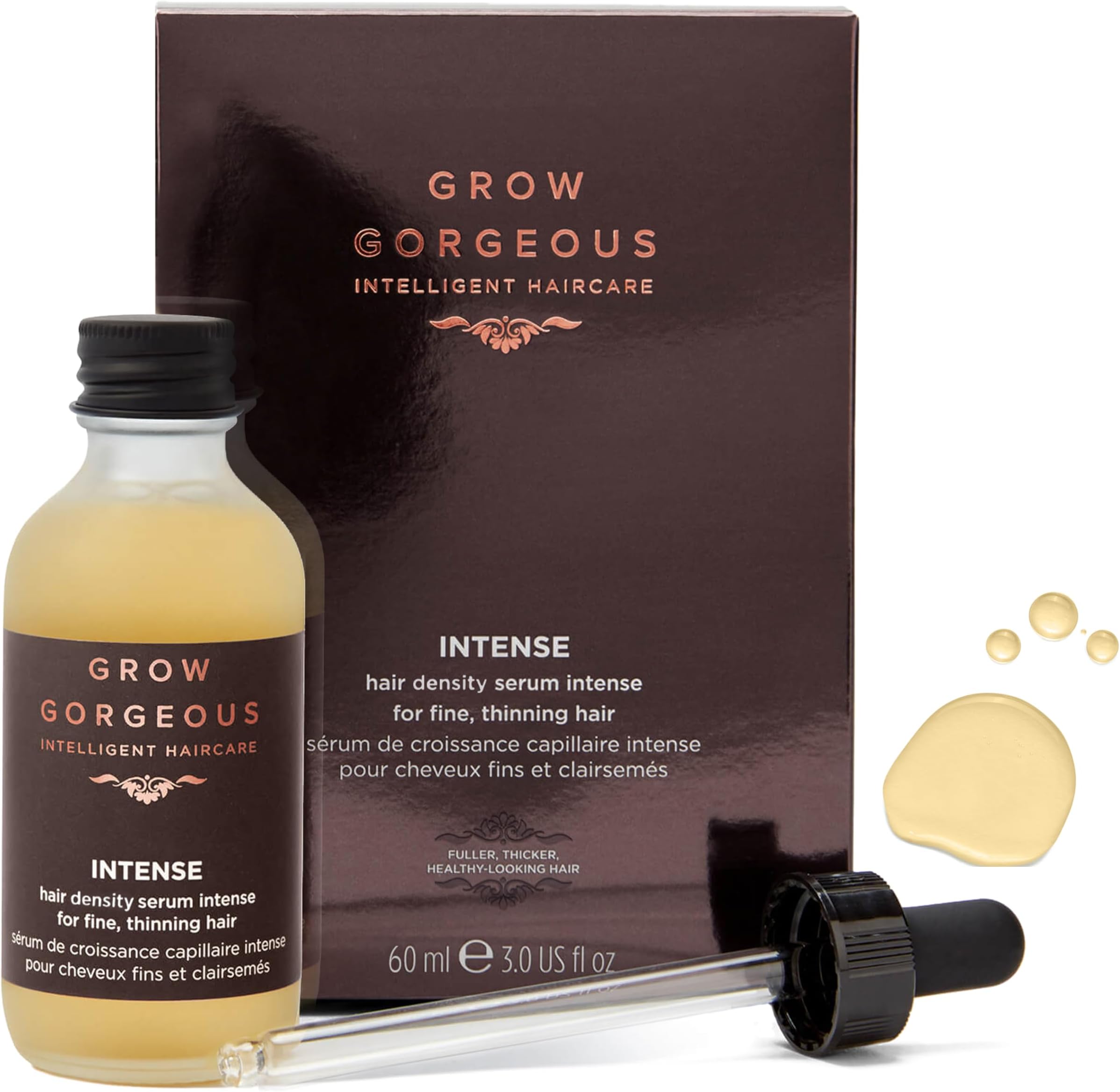 Grow Gorgeous Density Serum Intense - Hair Growth Serum With Caffeine. For Thin and Damaged Hair. Increases Thickness Of Each Strand By Up To 13%. 2 Fl Oz