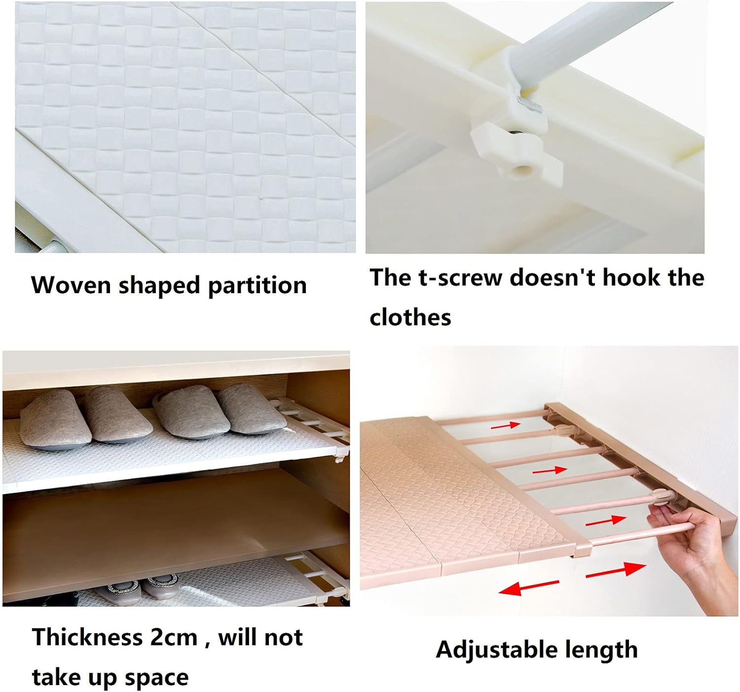 Scalable Closet Storage Shelf Wall Mounted Kitchen Rack Space Saving Wardrobe Decorative White Adjustable Organizer Shelves Cabinet Holders (Length: 19.68-31.49 inch Width: 13.77 inch)