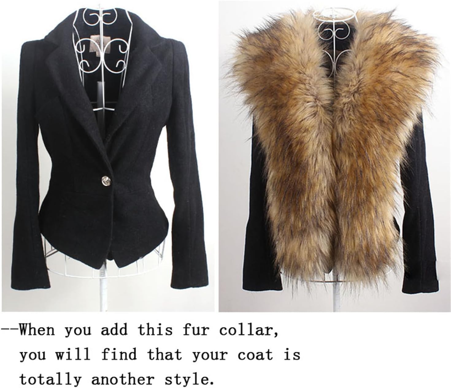 Faux Raccoon Fur Shawl For Women Winter Jacket Coat Fur Decor Warm Wraps Scarf Collar 160 * 20cm