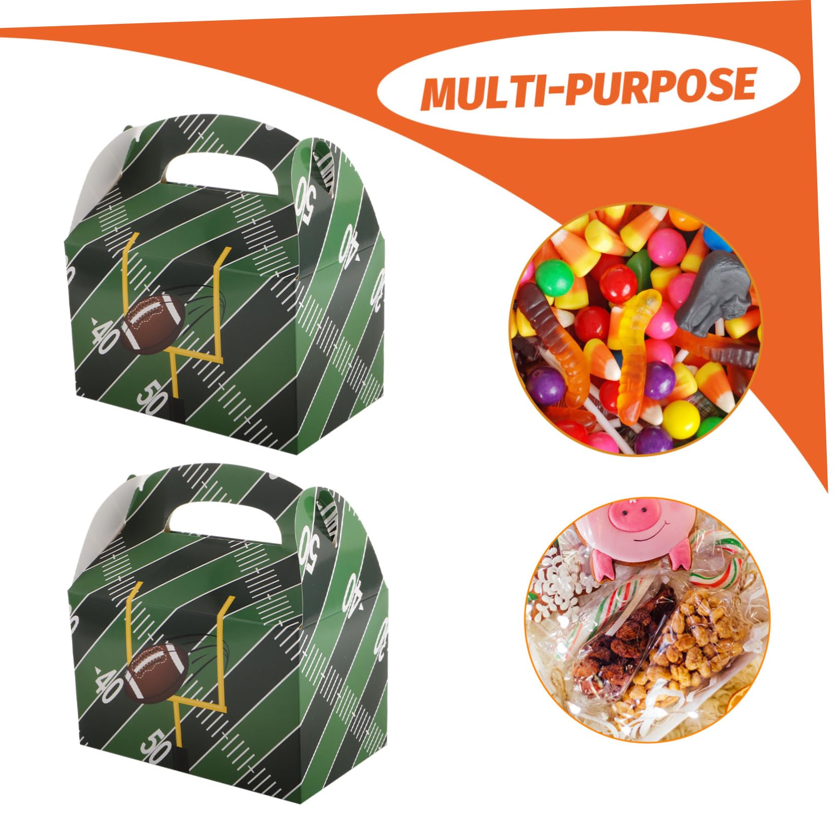 Mipcase 50 Pezzi Scatole da Festa Tema Calcio Confezione per Snack e Dolci per Compleanni e Sportivi Design Unico Confezionare e Condividere Treats