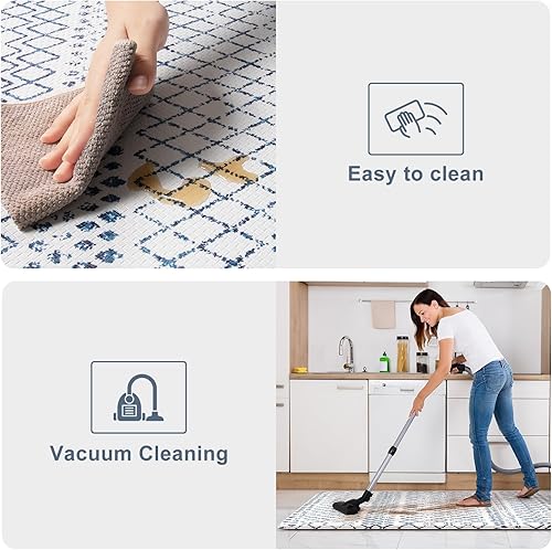 Vista 320 de KIMODE - Juego de 2 tapetes de cocina bohemios, antifatiga, antideslizantes, impermeables, ergonómicos, acolchados, cómodos, para lavandería, Caqui