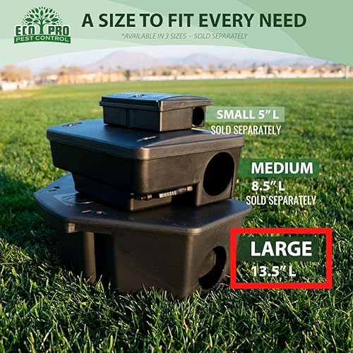 Miniatura 2 de Estaciones de cebo para ratas, paquete de 2 unidades, estación recargable para cebo para ratones para exteriores con cerraduras y llaves, caja de