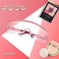 Vista 8 de UKNOW Anteojos de seguridad sobre lentes, gafas de seguridad antivaho protección ocular envolvente, gafas protectoras ANSI Z87.1