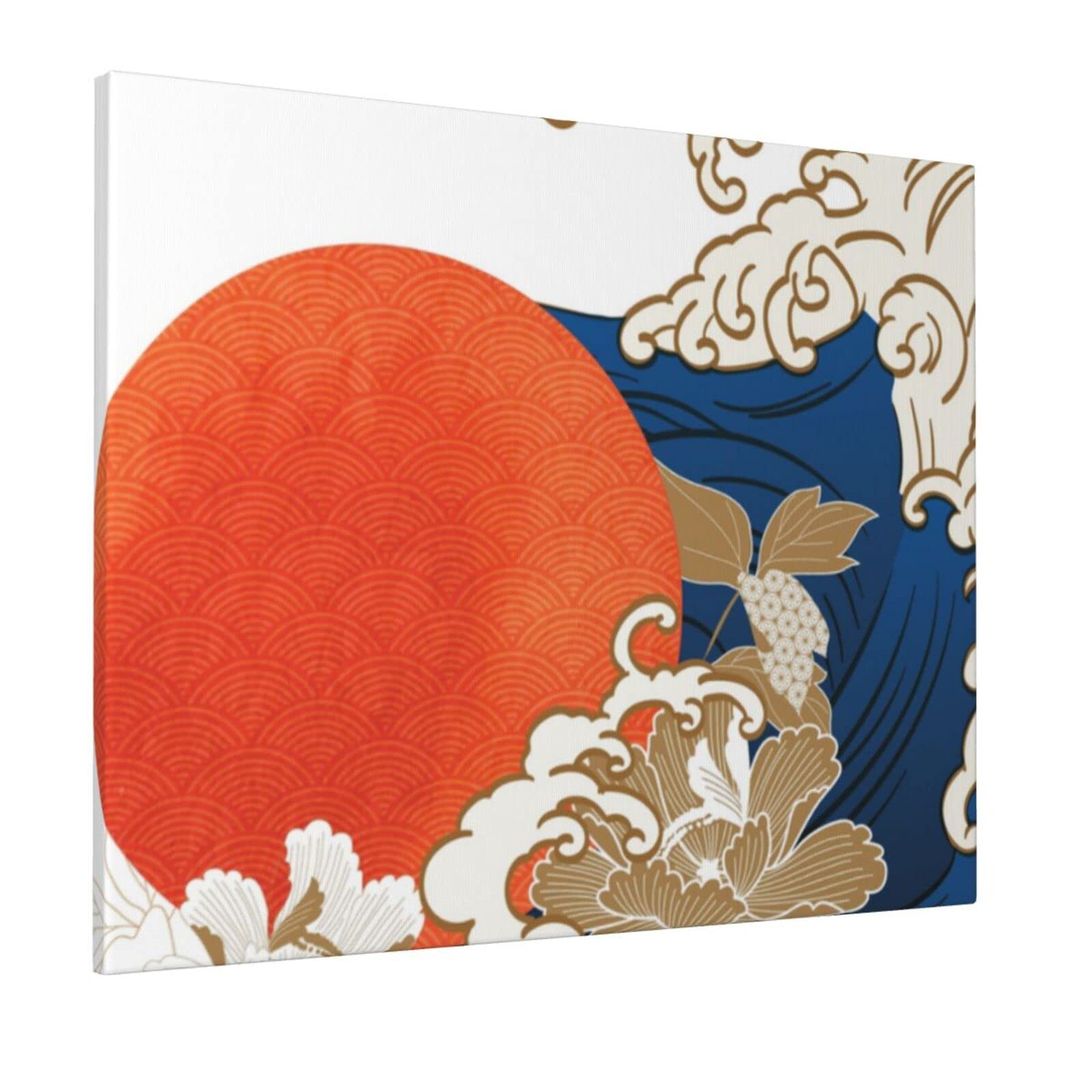 Amazon.co.jp: アートパネル 絵画 和風 波 太陽 花 和柄 キャンバス 