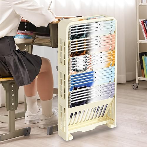 Miniatura 6 de Estantería de almacenamiento para libros de 6 niveles, estantería extraíble y única, carrito de almacenamiento delgado para libros, estante de