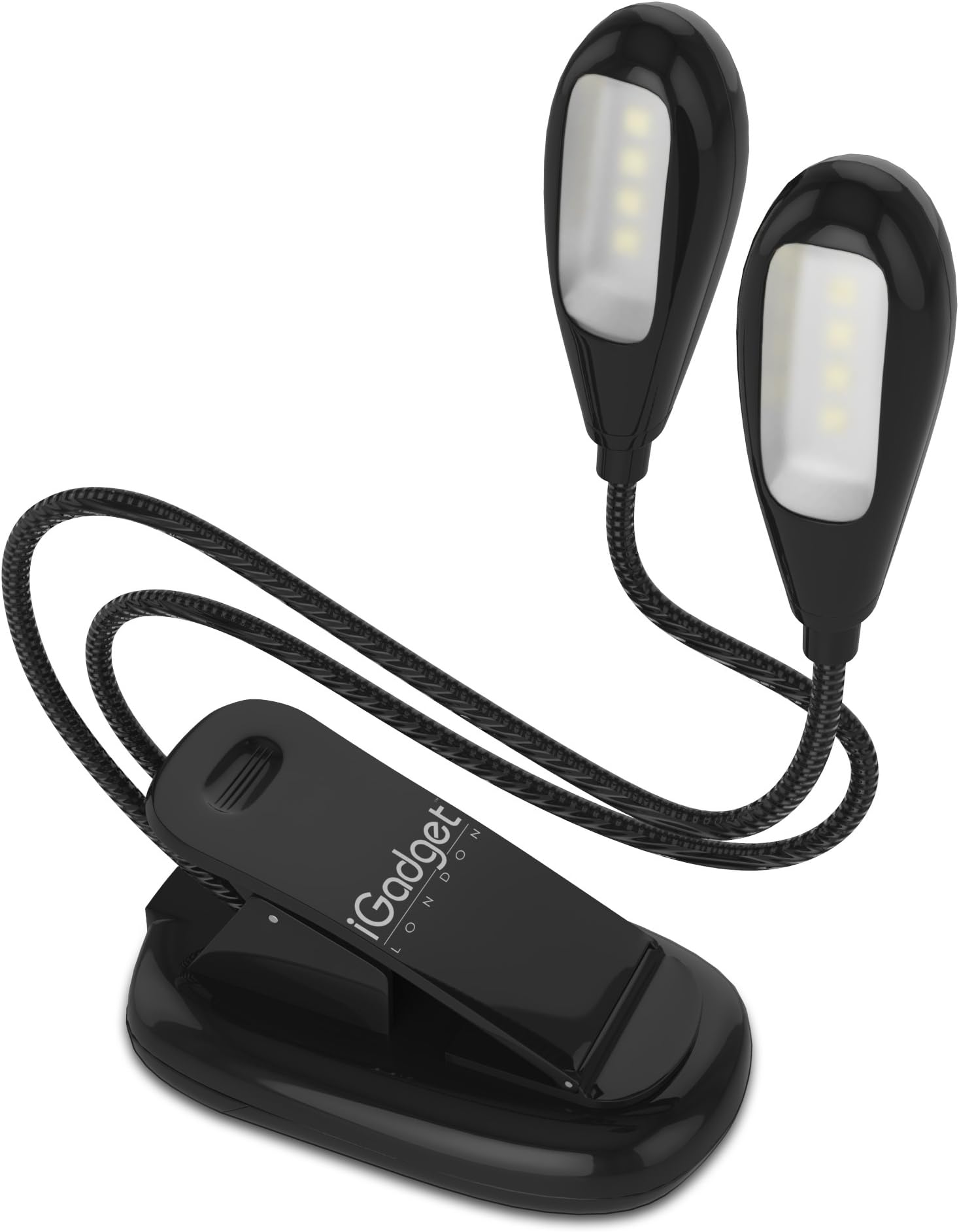 iGADGET® SMD LED Rechargeable Dimmable Flexible Book Light - Black (IG8LEDDUALBLK)