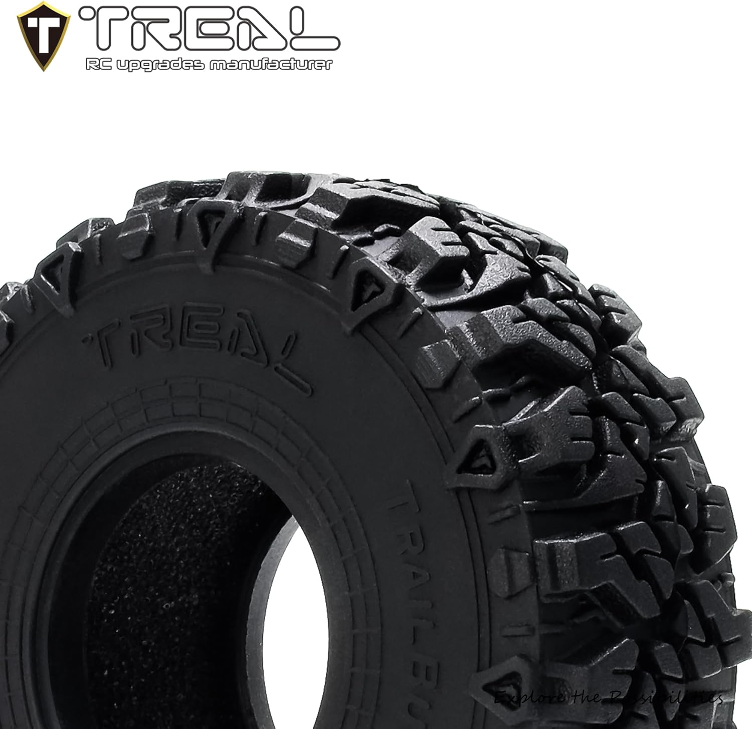 TREAL 1.0 Tires Soft Sticky RC Crawler Tires TrailBurner 62mm (4P) for 1/24 1/18 SCX24 AX24 FCX24 TRX4M