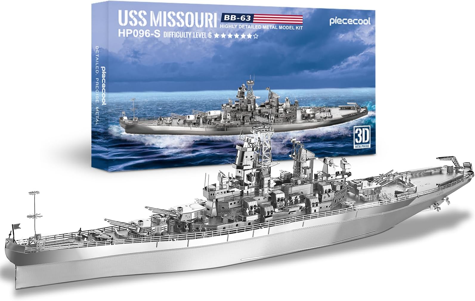 3D Metal Puzzles for Adults, USS Missouri Battleship Metal Model Kits, DIY 3D Puzzle for Teenagers Best Dad Gifts & Home Decor