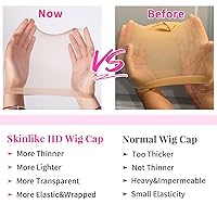 Vista 3 de MSCOCO Gorras de peluca para mujer, gorra de peluca HD para peluca frontal de encaje HD, gorra calva para pelucas, 4 piezas de gorras para pelucas