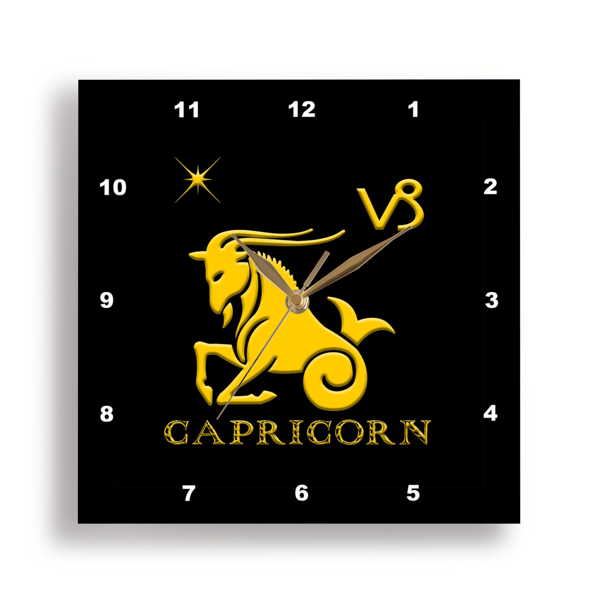 Horloge silencieuse Capricorne 38 cm, grand cadran astro
