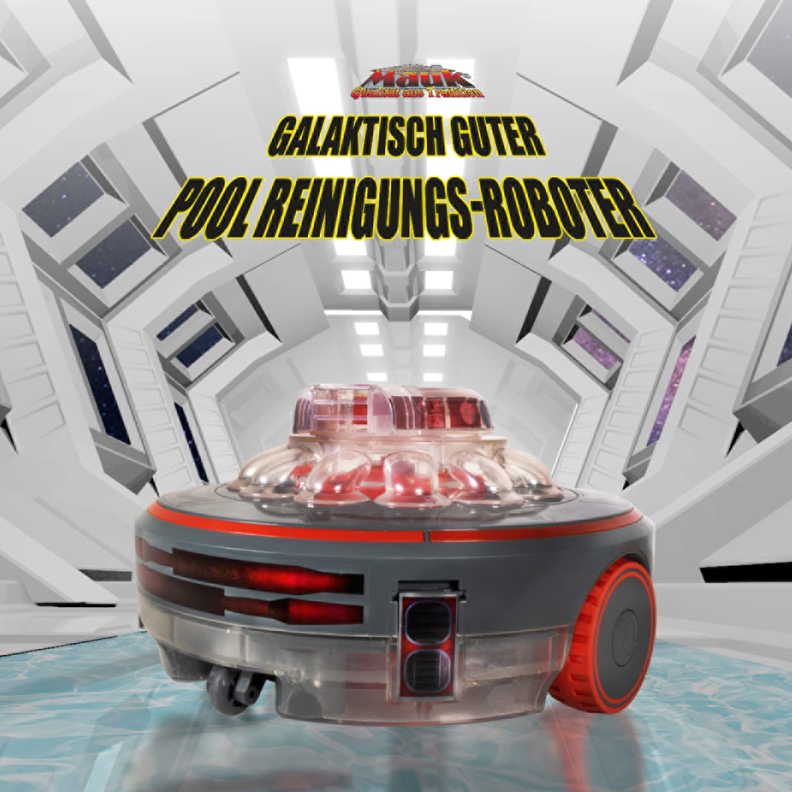 Mauk® Aspirateur Robot pour Piscine - Batterie Li-ION - 200 m² - Rond et sans Fil
