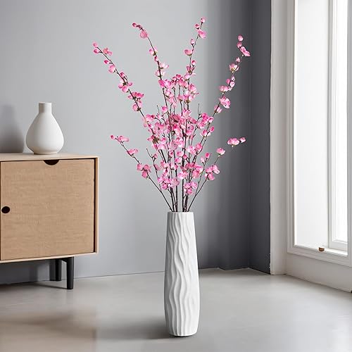 Miniatura 3 de 4 piezas de flores artificiales de ciruelo, arreglos de ramas de flor de cerezo de seda falsa para boda, oficina, fiesta, hotel, patio, hogar,