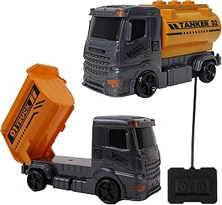 Engins De Chantier - Dump Truck or Tank Truck - Emergency Vehicles - 094421 - Random Model - Plastic - 1/50 - Remote Controlled Vehicle - Works - Batteries Not Included - From 4 Years