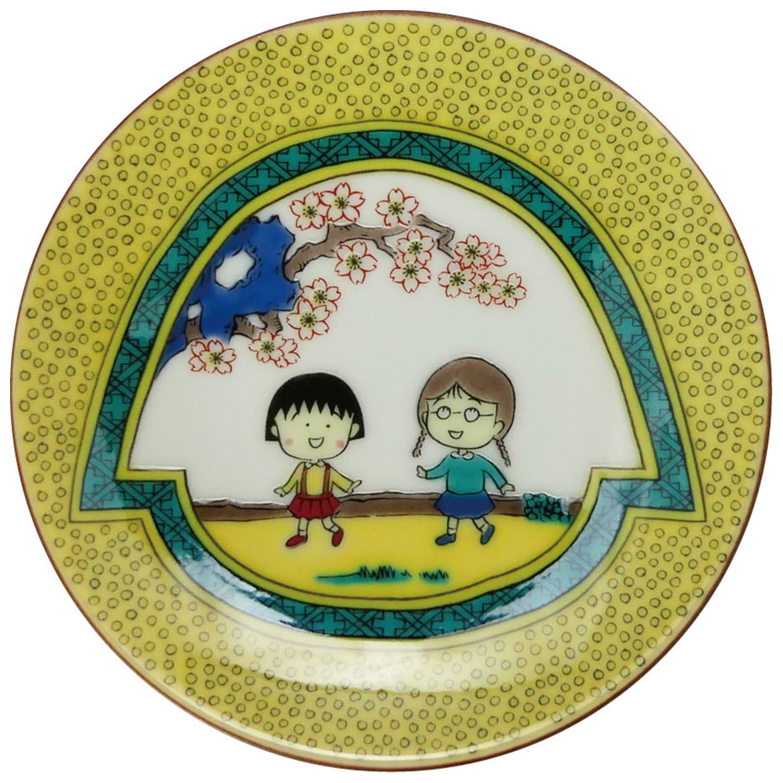 Chibi Maruko Chan Kutani Ware Bean Plate 4.7in Friendship Japanese Kozara