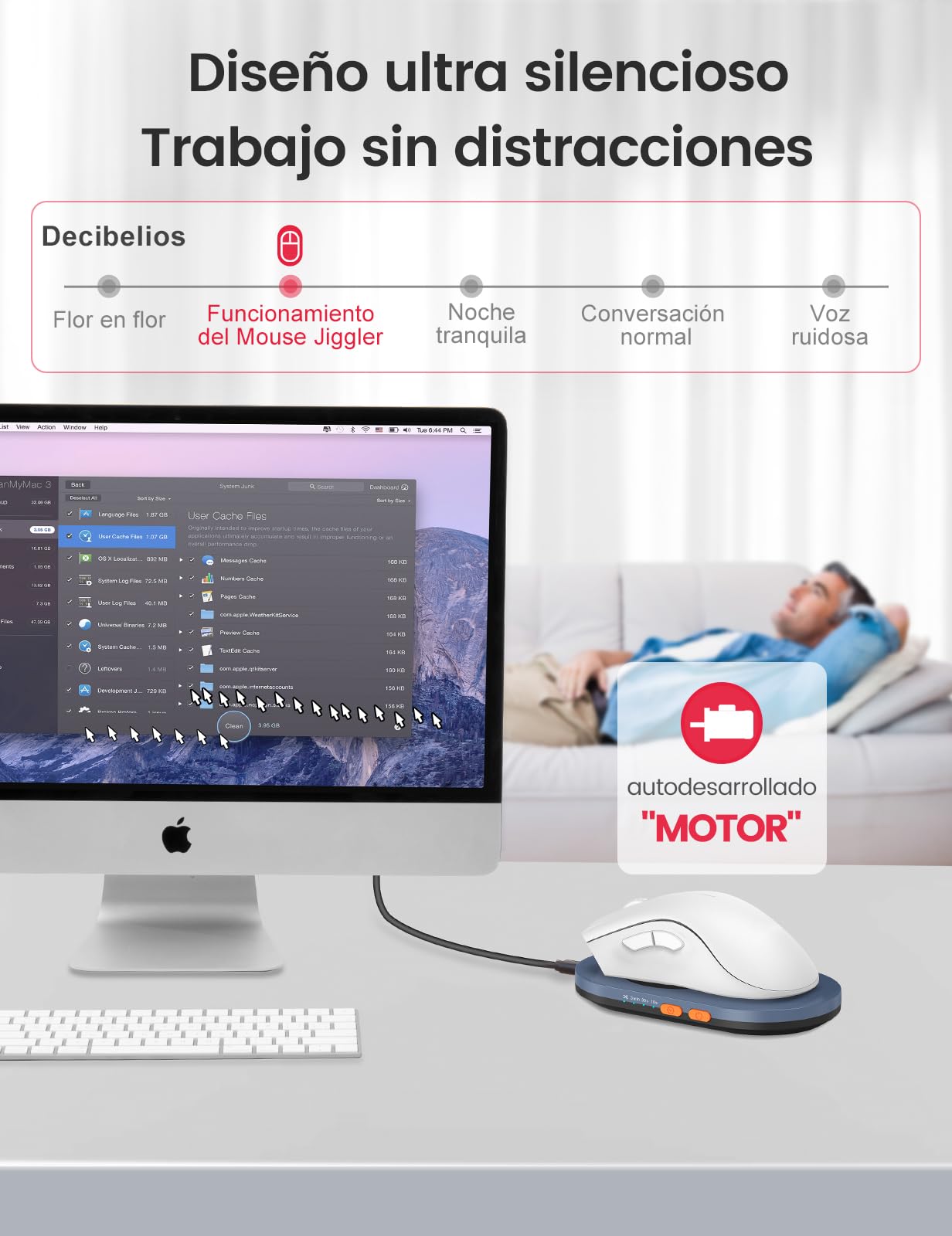 VAYDEER Mouse Mover Ultrafino Jiggler con Temporizador Ajustable: Movimiento Silencioso e Indetectable, Sin Necesidad de Controladores para PC