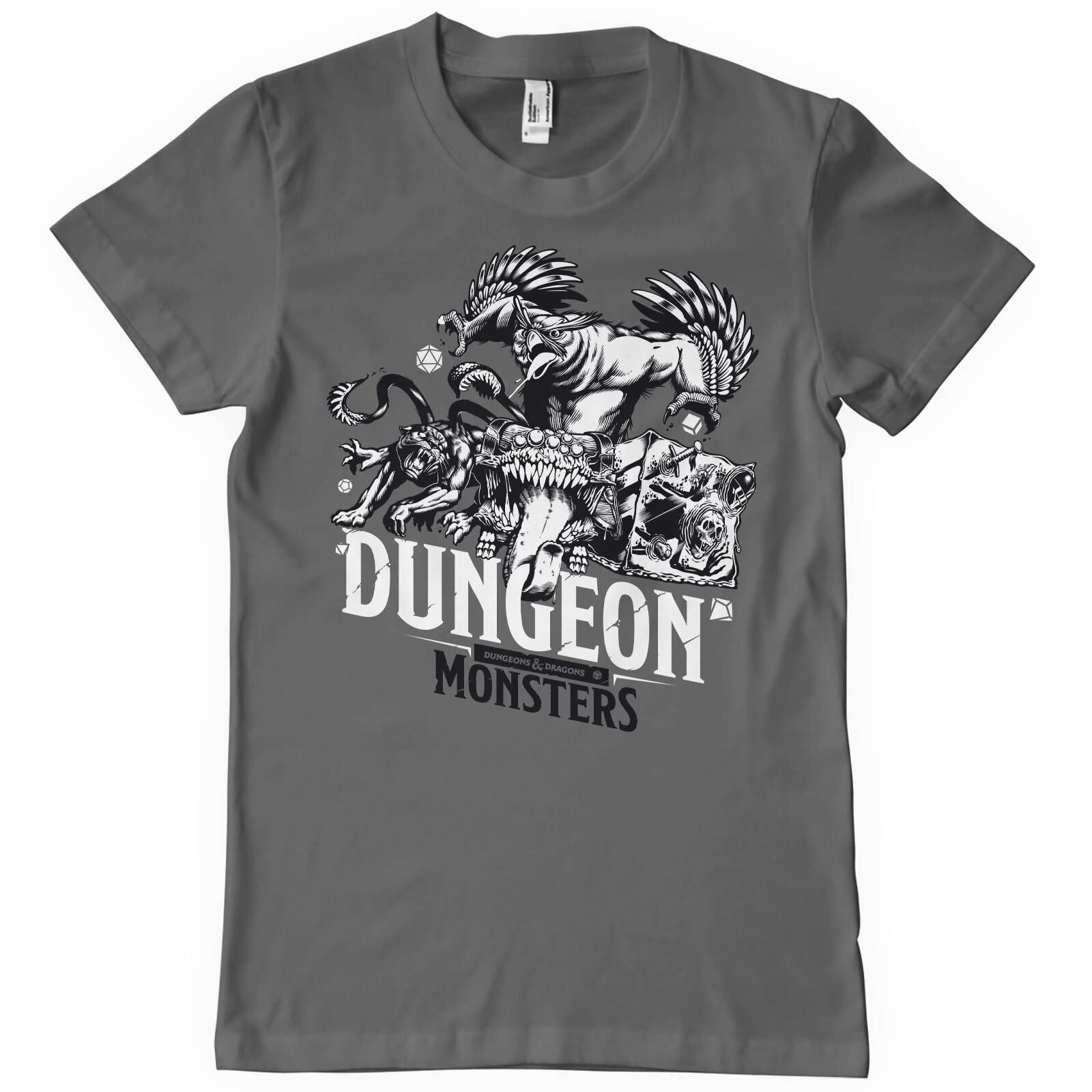Dungeons & Dragons Officially Licensed Dungeon Monsters Mens T-Shirt Dark Grey