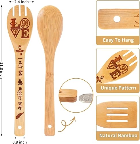 Miniatura 3 de Regalos de Harry para mujeres, accesorios de cocina, cucharas de madera para utensilios de cocina, juego de 7 cucharas mágicas de mago para bodas y