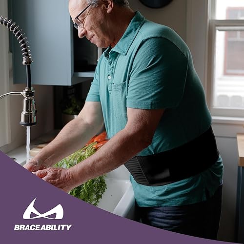 Miniatura 9 de BraceAbility Cinturón de hernia umbilical para hombre, braguero abdominal con almohadilla de compresión para ombligo, ombligo, ventral, epigástrico