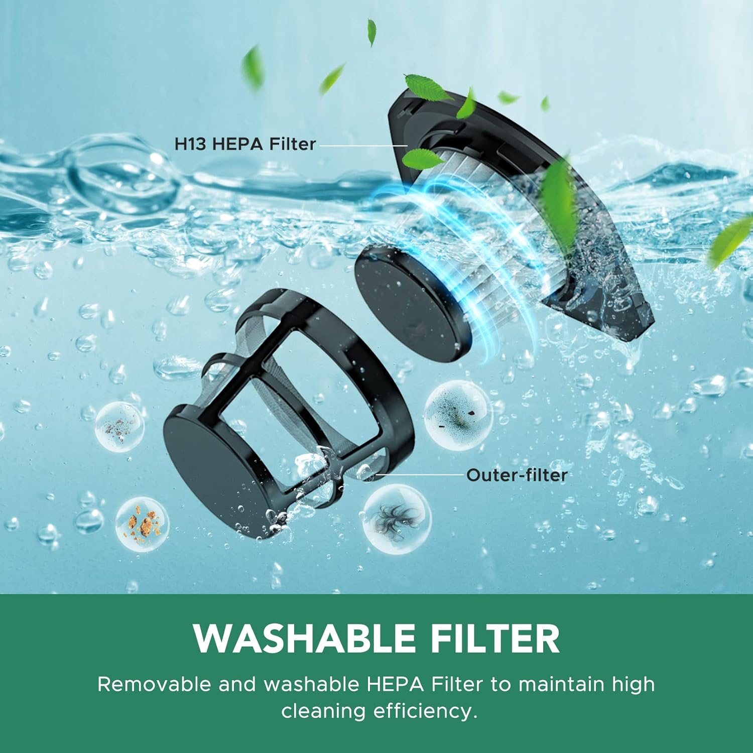 Cordless Handheld Vacuum Cleaner, 8000Pa Strong Suction Hand Held Vacuum with 25-30Mins Long Runtime Rechargeable Battery Lightweight Hand Vacuum for Home and Car Carpet Stairs Pet Hair Deep Cleaning -