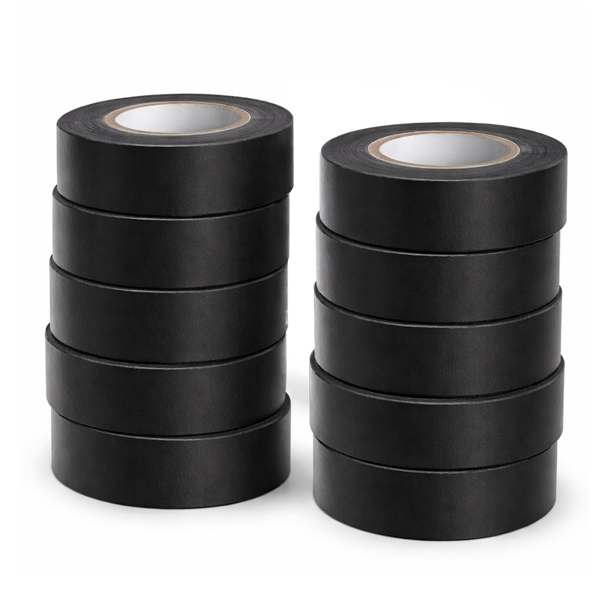 Navoys 10pc 20m x 19mm PVC Electrical Insulation Tape | Black, Strong Adhesive Flexible Tape for DIY & Electrical Repairs (10pc - 20m x 19mm)