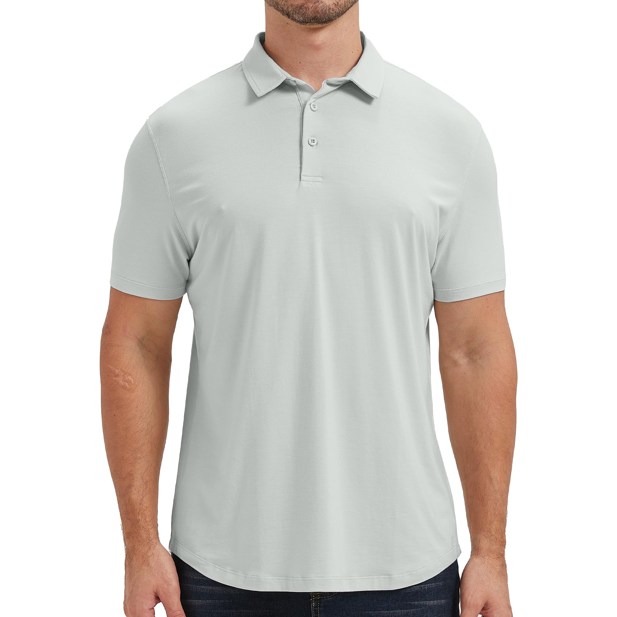 netdraw Men's Ultra Soft Bamboo Viscose Polo Curved Hem S-3XL | Lightweight, Breathable, Odor-resistant, UPF 50+, Collared Golf Shirt
