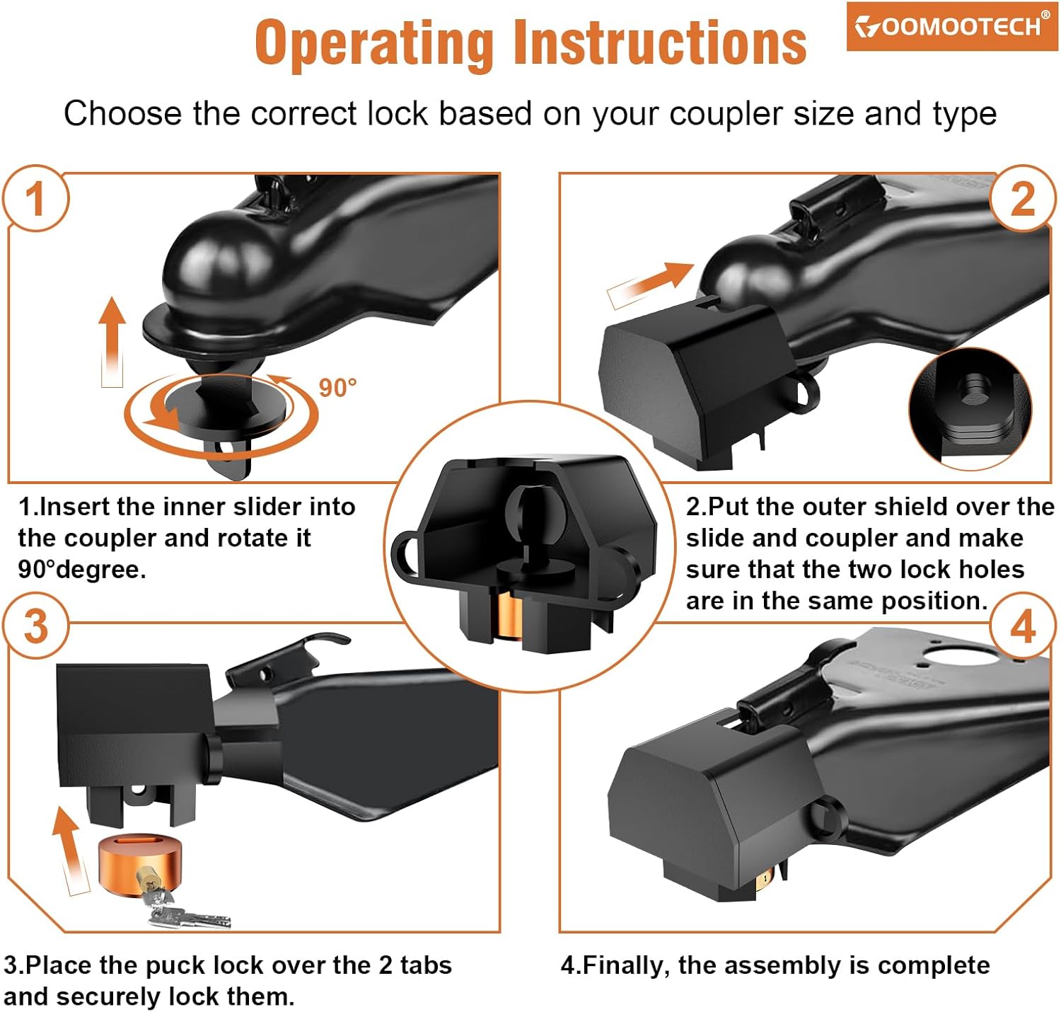 Trailer Hitch Locks, Heavy Duty Trailer Coupler Lock Fits 2" & 2-5/16" Couplers, Upgraded Anti Theft Trailer Lock with Anti-pry Brass Lock Core,Trailer Tongue Lock for Travel Trailers Boats Trucks Rvs