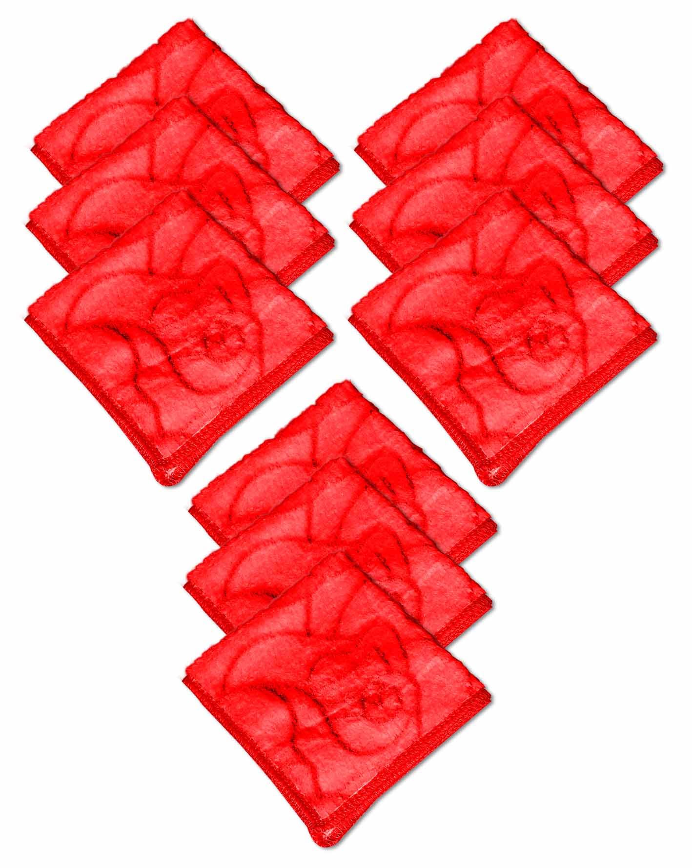 bigwheels Women's/Girl's Soft Cotton (Size:24x25 Cm) Multi-Purpose Towel (Pack of 9) [Red] Handkerchief-picture-30