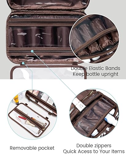 Miniatura 4 de LOVEVOOK Neceser de viaje para maquillaje, bolsa de cosméticos, organizador de viaje, juego de cepillos, 1 raya negra