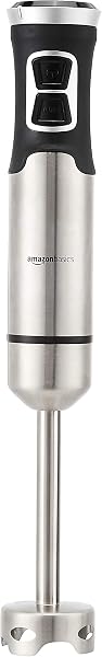 Amazon Basics Multi-Speed Immersion Hand Blender for Kitchen Mixing, Smoothies, Soups, 500 Watt Powerful, Silver