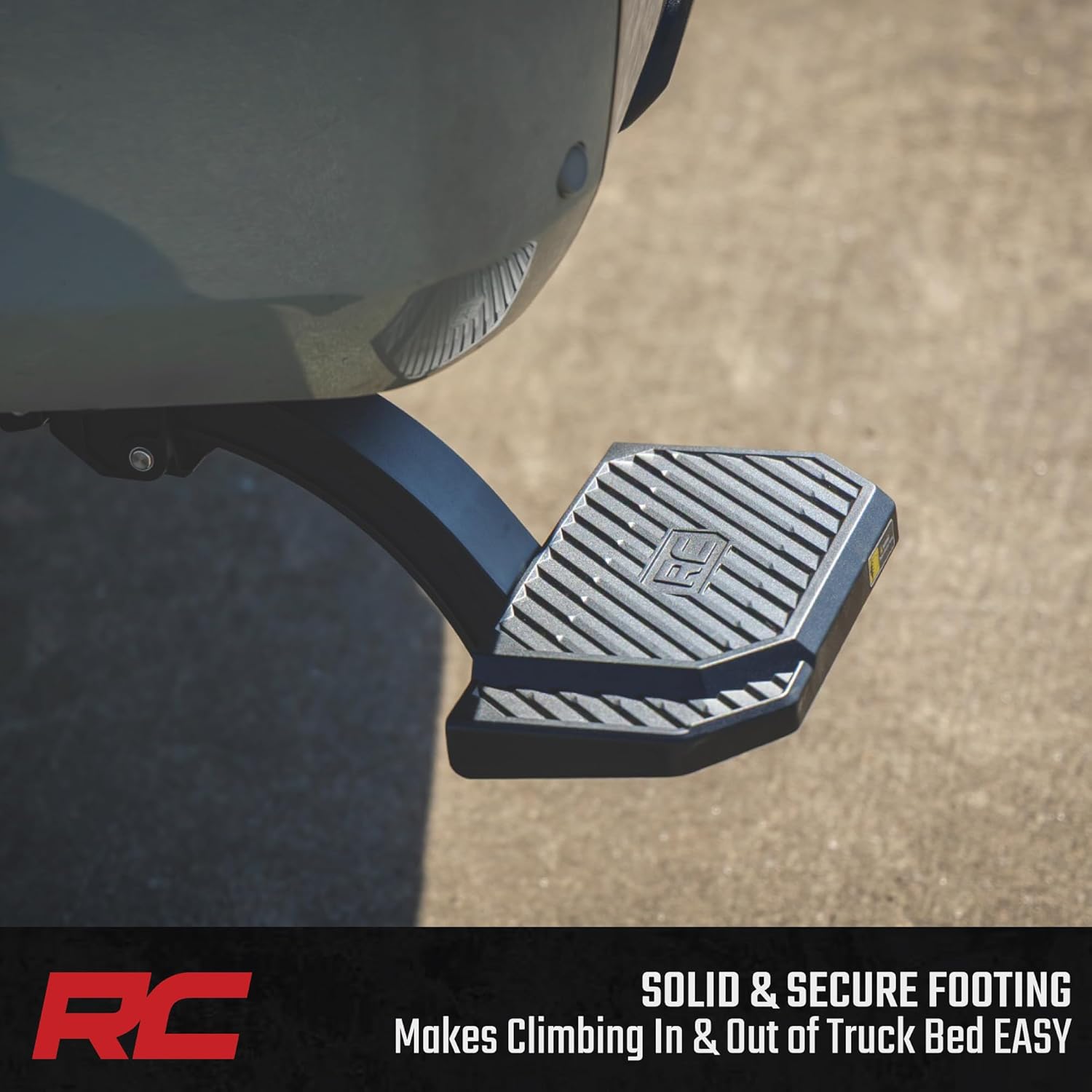 Rough Country Retractable Bed Step for Toyota Tundra (2022–2025) - Manual Tailgate Drop Step, 6" Non-Slip Step Surface, Bolt-On Install