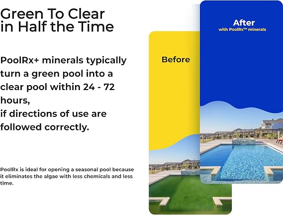 PoolRx 101003 4-Pack Blue Units Swimming Pool Algaecide, 4 Pack