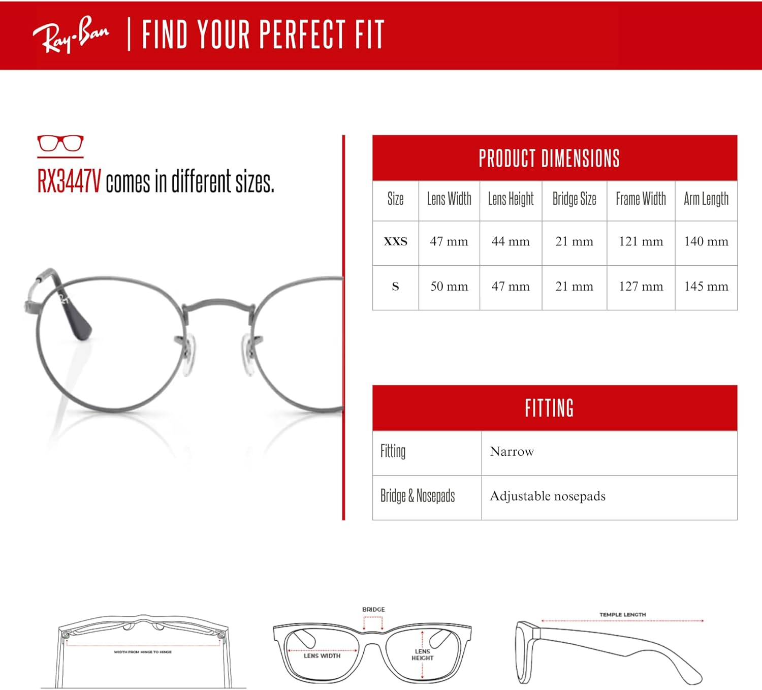 Ray-Ban RX3447V Round Eyeglasses for Men for Women +BUNDLE with ACCESSORY EYEWEAR KIT - Image 4