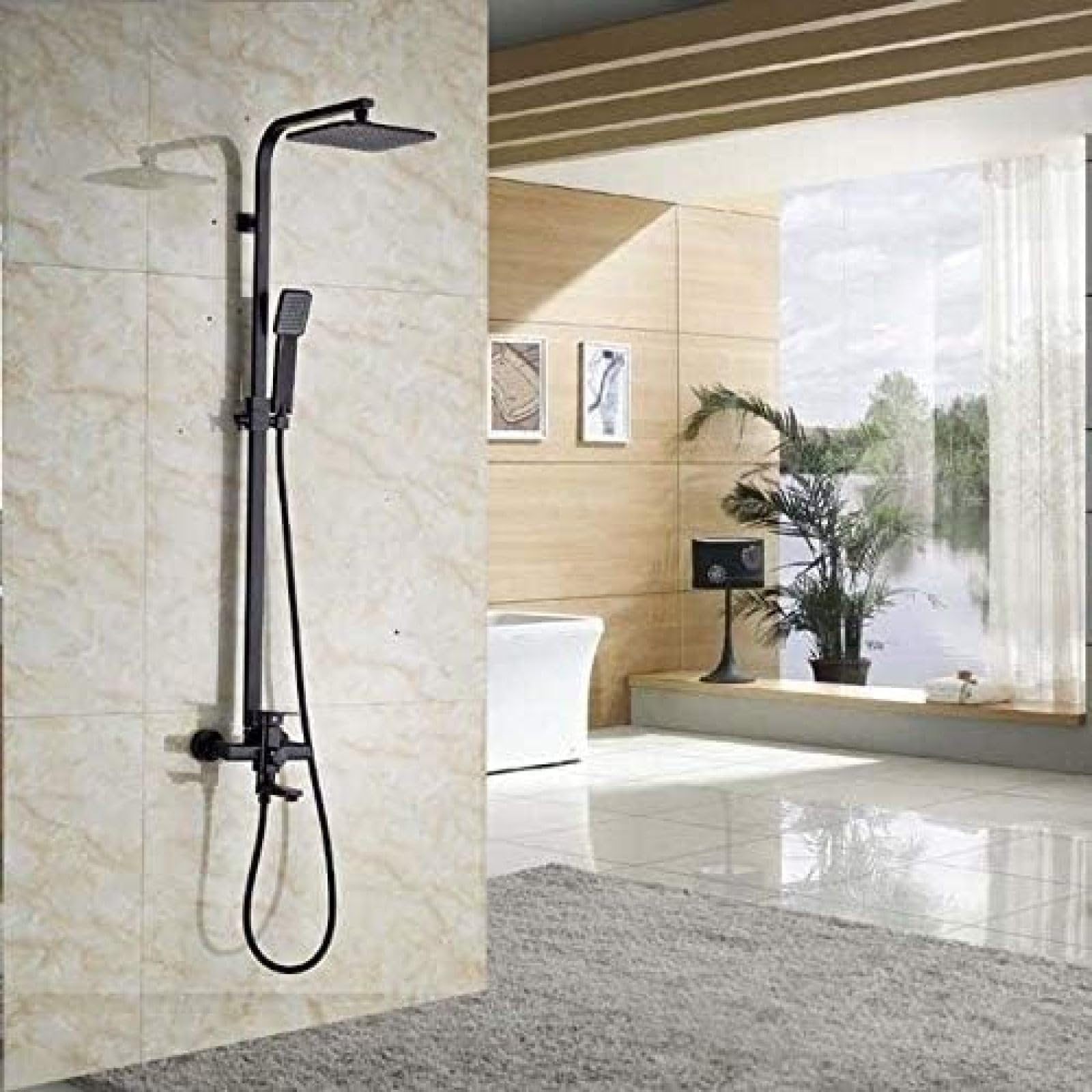 Ensemble de douche bronze huilé pommeau pluie 8 pouces mitigeur monocommande douche