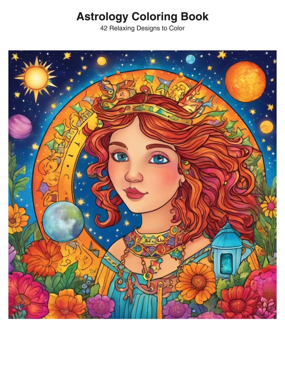 Astrology Coloring Book: 42 Unique Zodiac & Celestial Designs to Color and Relax