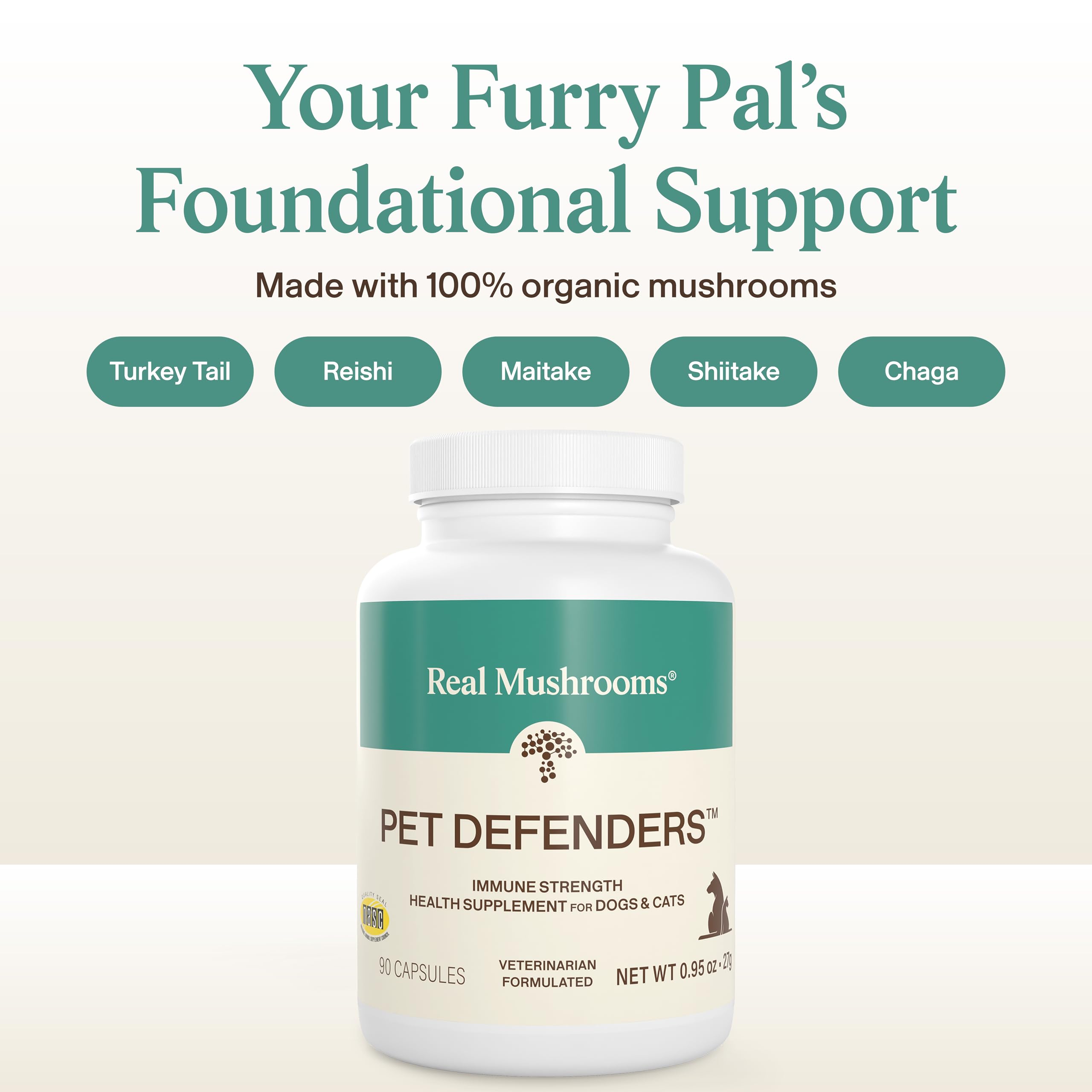 Real Mushrooms Pet Defenders for Dogs and Cats, 90ct — Amazon image 2
