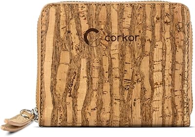 Corkor Cork RFID Square Wallet â€“ Womenâ€™s Wallet - RFID Blocking - Vegan Leather â€“ Cruelty Free â€“ Eco Friendly - Zebra