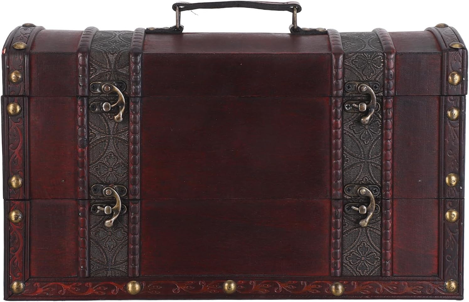 BETOOKY Wood Wine Box with Lid and Handle - Vintage Red Wine Presentation Case 2-Tier Bottle Packing Container For Anniversary Christmas Party