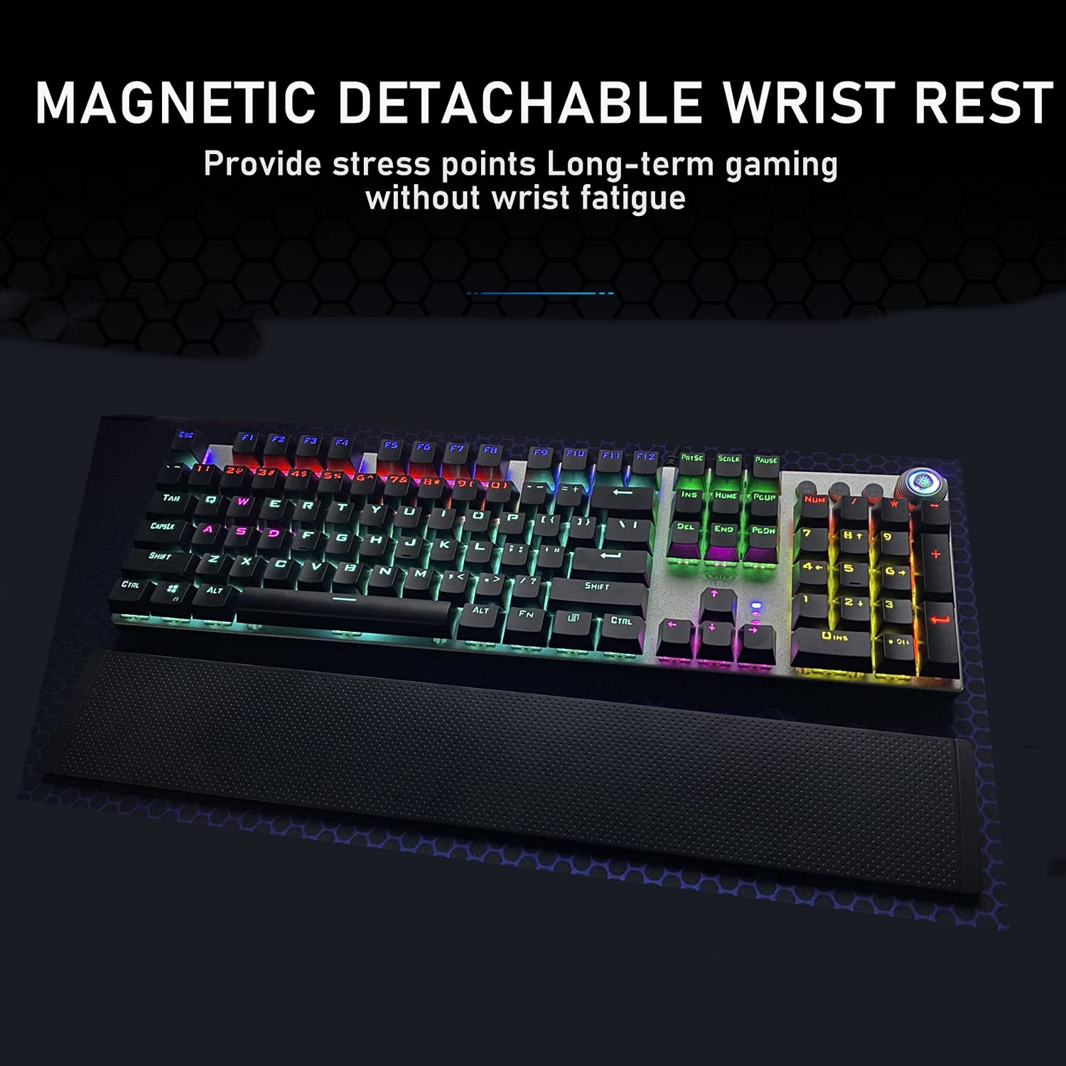 AULA F2088 Mechanical Gaming Keyboard, with Wrist Rest, Volume