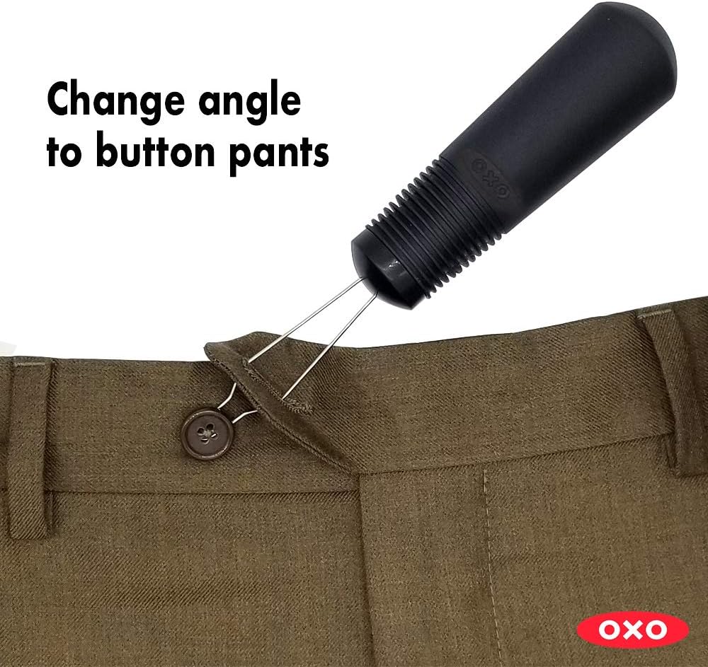 OXO Good Grips Button Hook Dressing Aid Easily Buttons Dress Shirts, Sweaters or Dresses. Comfortable Built Up Handle for Arthritis, Neuropathy, Carpal Tunnel, Limited Dexterity, Parkinsons, Seniors : Health & Household