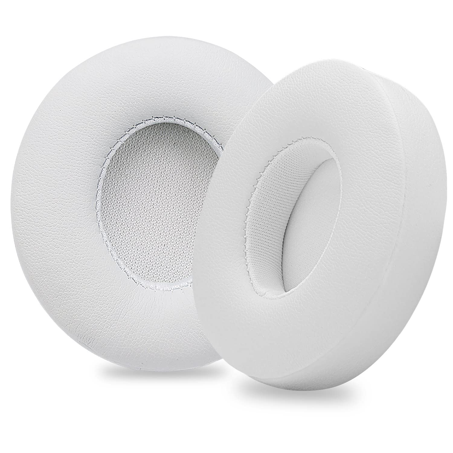 Replacement Ear Pads Cushions for Beats Solo 2 Wireless/Solo 3 Wireless On-Ear Headphone, Earpads with PU Leather and Memory Foam,White