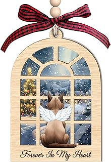 Tonkinese Cat Memorial Christmas Ornament - 2 Layer Wood & Acrylic - Forever In My Heart Pet Loss Tribute Keepsake For Holiday Tree Decoration And Remembrance Gift To Honor Beloved Cats