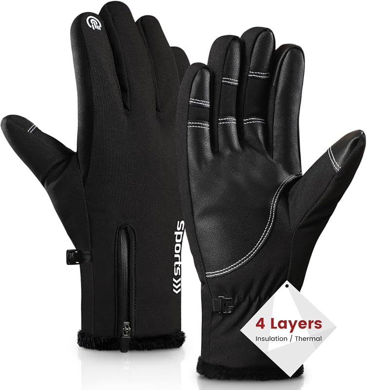 Winter Ski Gloves, Windproof Glove for Men & Women, Touchscreen Snow Gloves for Cold Weather, Thermal Warm Glove