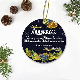 Congratulations New Job Decorations With Name Job Announcer Ornament Christmas 2021 - To My Announcer, I Am So Proud Of You! - Announcer Retirement Ornament Round 3 Inches