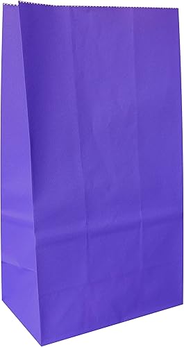 Miniatura 1 de Bolsas de papel de estraza de papel  Paquete de 50 bolsas de papel kraft moradas para cualquier ocasión, Halloween, cumpleaños, arte de bricolaje,