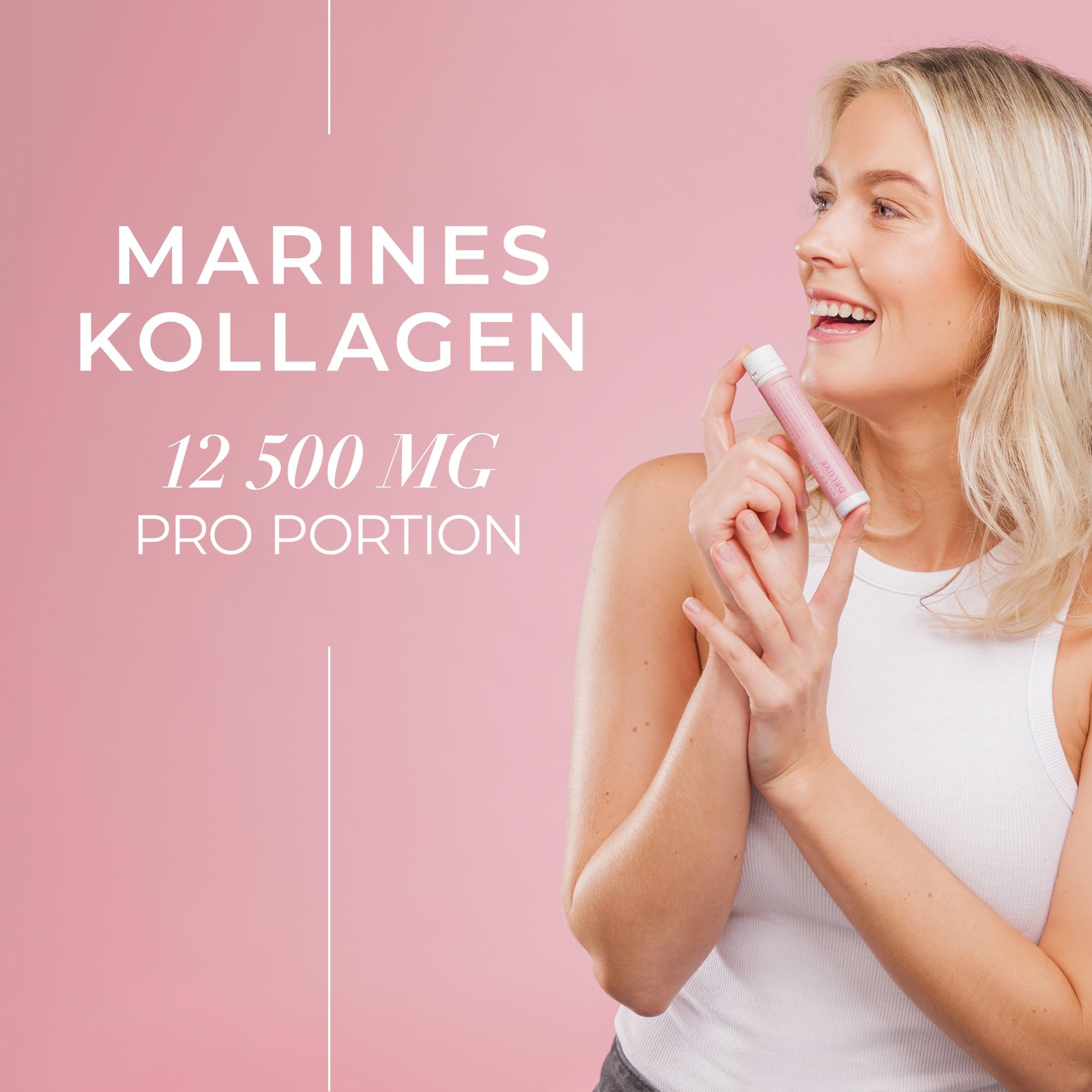 Swedish Collagen - Collagen Deluxe Shots, 20x25ml flüssige Kollagenergänzung | 12.500 mg Meereskollagen mit Hyaluronsäure, Vitaminen & Mineralien für Haare, Haut und Nägel (20)