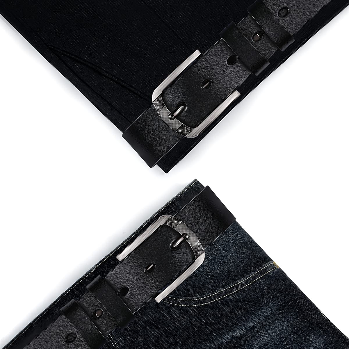 Ceintures Femme Cuir Grande Taille Ceintures Femme 110CM-180CM Ceinture 3,5CM pour Jeans Pantalons Robes avec Boîte Cadeau.